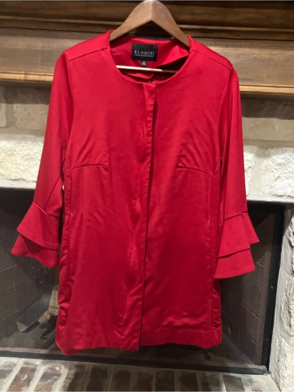 Eloquii Red Mid Length Jacket Size 16